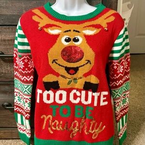 Reindeer “Ugly” sweater with bells